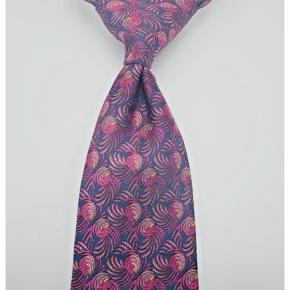 Tom James Filo‎ A Mano Necktie Men X Long 62Lx3.5W Purple Jacquard Fireworks USA